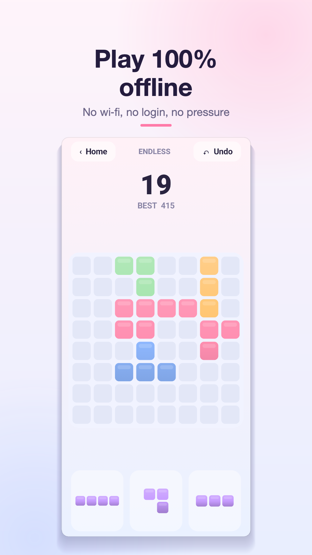Cubora plays offline; the optional daily tournament is the only online feature