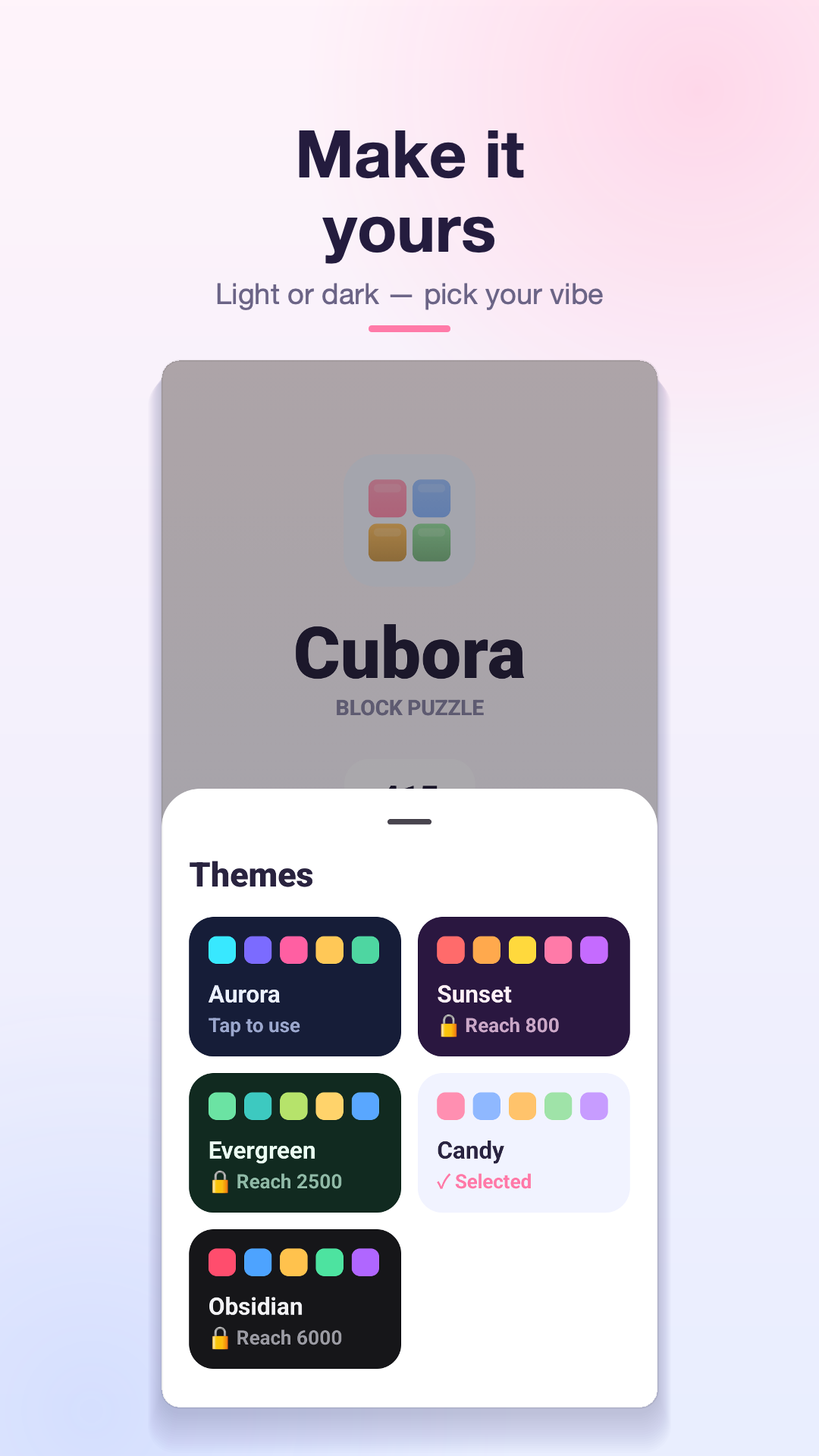 Light and dark theme options to make the board your own