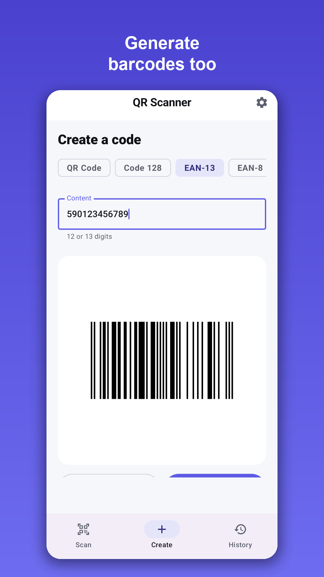 Generating an EAN-13 barcode with live validation