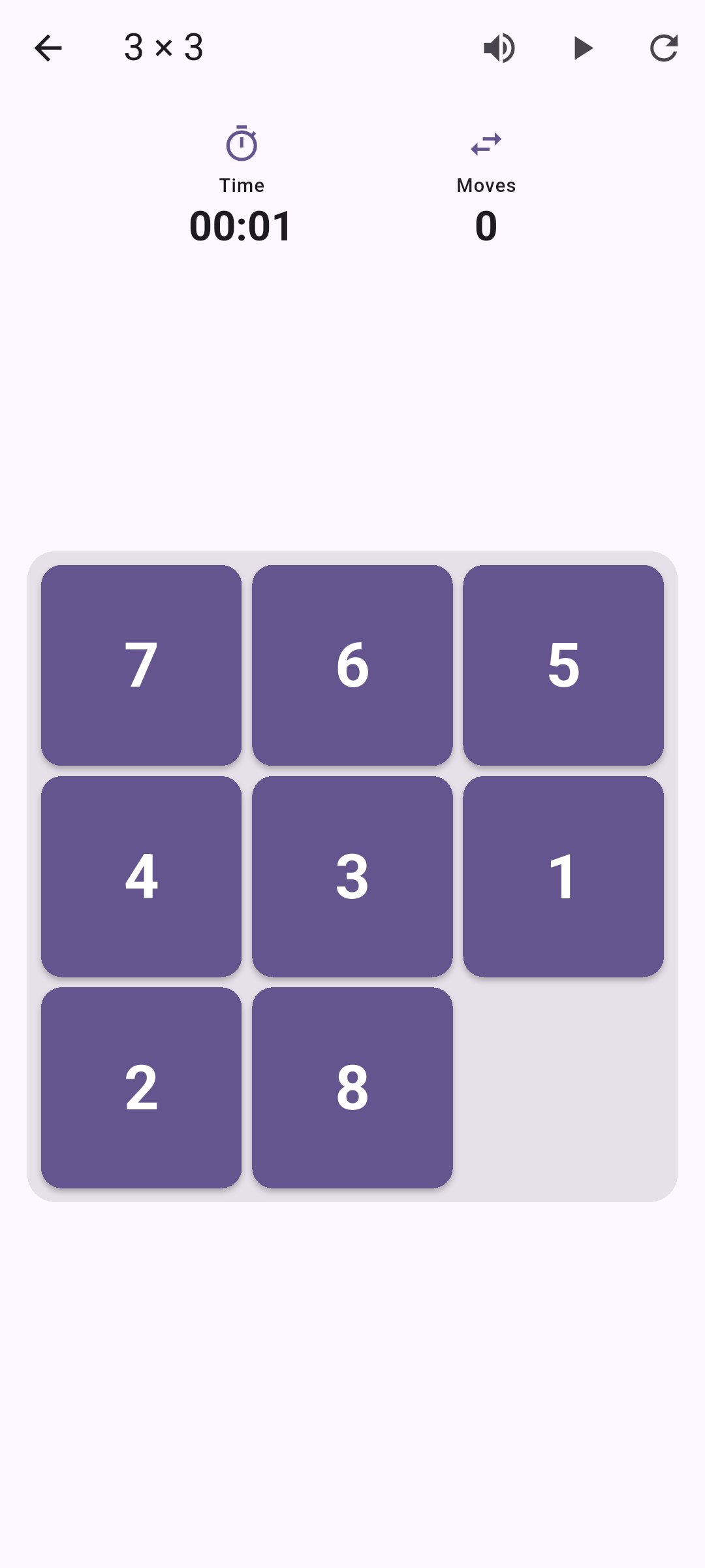 Tessera 3×3 puzzle with numbered tiles