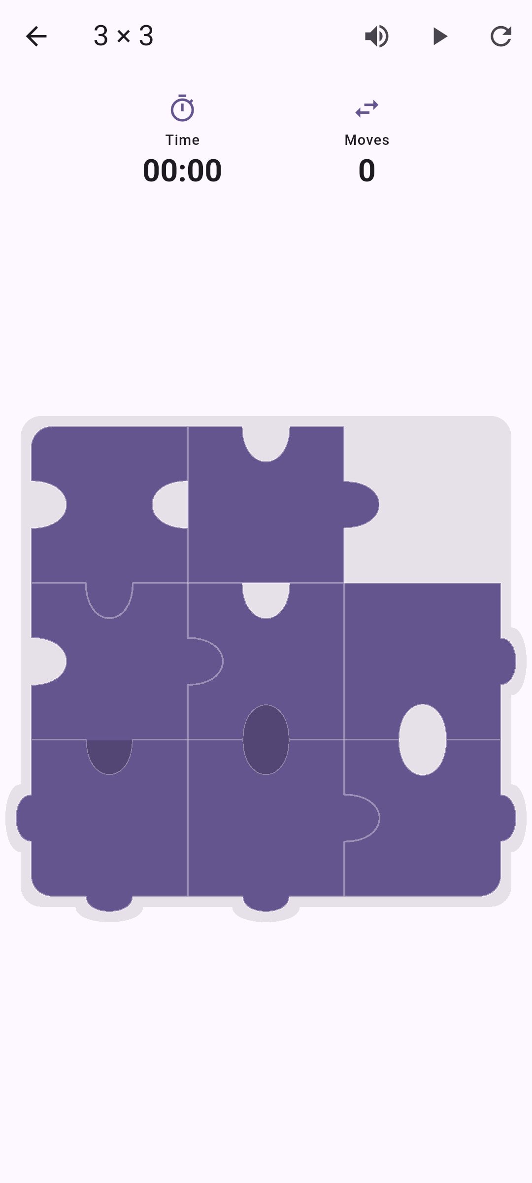 Tessera 3×3 puzzle with jigsaw-piece tiles